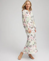 Floral Embroidered Crinkle Maxi Skirt ECRU - Chico's US