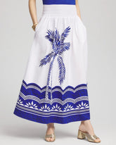 Tropical Smocked Waist Pull-On Skirt ALABASTER - Chico's outlet