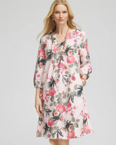 Floral Linen Pintuck 3/4 Sleeved Dress MULTI - Chico's discount
