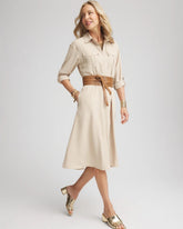 Twill Belted Midi Shirtdress WILD TRUFFLE - Chico's for sale