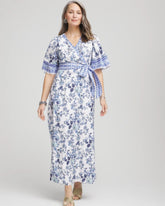 Surplice Matte Satin Maxi Dress ALABASTER - Chico's outlet