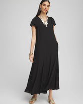 Crepe V-Neck Maxi Dress BLACK - Chico's US