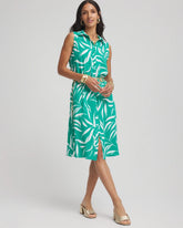 Rayon Silk Sleeveless Shirtdress EDEN GREEN - Chico's outlet