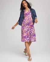 Floral Pleated Jersey Dress ALABASTER - Chico's US