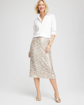 Sequins Party Pencil Skirt CHAMPAGNE FIZZ - Chico's for sale