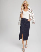 High-Rise Straight Stretch-Denim Skirt CEDAR RINSE - Chico's sale