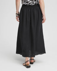 Linen Embroidered Scallop Hem Skirt BLACK - Chico's discount