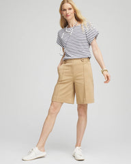 Sateen Tab-Front A-line Shorts CAFE AROMA - Chico's near me