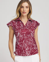 Zenergy® UPF Printed Polo Top RUSSET RED - Chico's sale