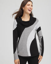 Zenergy® Luxe Intarsia Cowlneck Top FROSTED GRAY HEATHER - Chico's outlet
