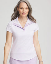 Zenergy® Striped UPF Short-Sleeve Top VIOLET AURA - Chico's outlet