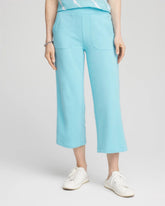 Zenergy® French Terry Gauze-Inset Cropped Pants PARADISO BLUE - Chico's for sale