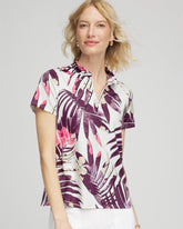 Zenergy® UPF Ruffle-Neck Polo VIOLET AURA - Chico's discount