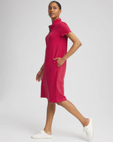 Zenergy® UPF Knit Stripe Half-Zip Dress RED GLOW - Chico's sale