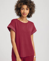 Zenergy® Embellished Short-Sleeve Top RUSSET RED - Chico's near me
