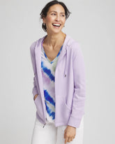 Zenergy® Beach Slub Zip-Front Hoodie VIOLET AURA - Chico's online