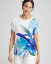 Zenergy® Floral Scoop Neck Tee RICH COBALT - Chico's outlet