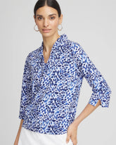 Zenergy® UPF V-Neck Ruffle Top RICH COBALT - Chico's for sale