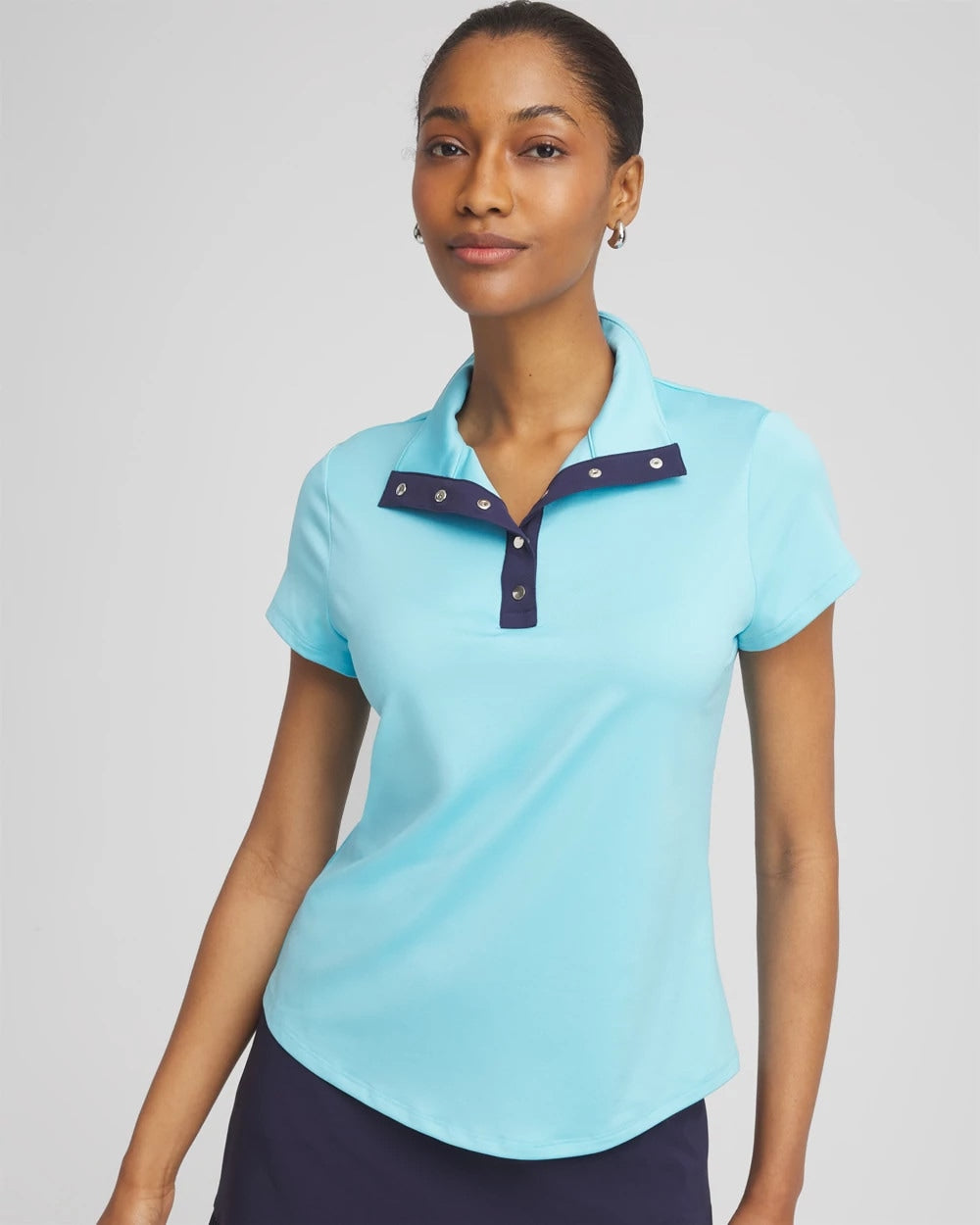 Zenergy® UPF Mockneck Short-Sleeve Top PARADISO BLUE - Chico's discount