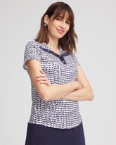 Zenergy® UPF Dots Mockneck Short-Sleeve Top PASSPORT BLUE - Chico's online