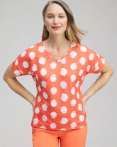 Zenergy® Dots Drop Shoulder Tee NECTARINE - Chico's sale