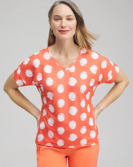 Zenergy® Dots Drop Shoulder Tee NECTARINE - Chico's sale