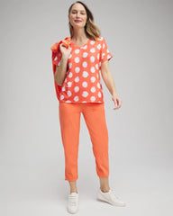 Zenergy® Dots Drop Shoulder Tee NECTARINE - Chico's sale