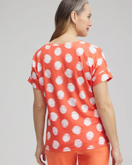 Zenergy® Dots Drop Shoulder Tee NECTARINE - Chico's sale