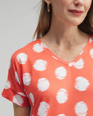 Zenergy® Dots Drop Shoulder Tee NECTARINE - Chico's sale