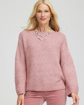 Tonal Embroidered Boatneck Pullover Sweater DUSTY ROSE - Chico's near me
