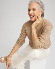 Jacquard Mockneck Pullover CHAMPAGNE FIZZ - Chico's online