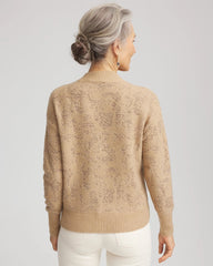Jacquard Mockneck Pullover CHAMPAGNE FIZZ - Chico's online