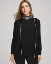 Cashmere Pearl-Trim Cardigan BLACK - Chico's for sale