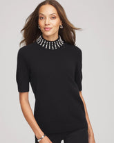 Cashmere Pearl Mockneck Sweater BLACK - Chico's sale