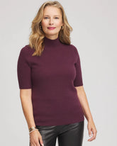 Cashmere Elbow-Sleeve Sweater WINE - Chico's discount