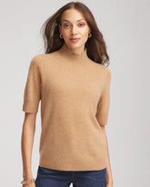 Cashmere Elbow-Sleeve Sweater CAMEL - Chico's online