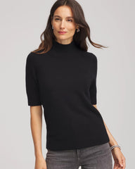 Cashmere Elbow-Sleeve Sweater BLACK - Chico's for sale