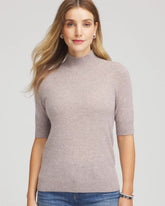 Cashmere Elbow-Sleeve Sweater TAUPE HEATHER - Chico's discount