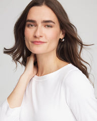 Pima Cotton 3/4 Sleeve Tee ALABASTER - Chico's near me