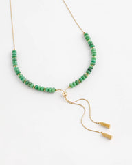 Convertible Beaded Lariat Y-Necklace GREEN - Chico's for sale