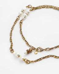 Single Strand Modern Pearl Necklace WHITE/GOLD - Chico's sale