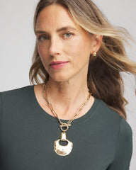 Goldtone Toggle Pendant Necklace GOLD - Chico's online