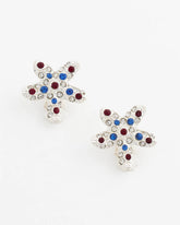 Red White & Blue Starfish Clip-On Earrings SILVER - Chico's outlet
