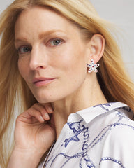 Red White & Blue Starfish Clip-On Earrings SILVER - Chico's outlet