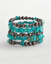 Turquoise Stone Stretch Set of Five Beaded Bracelets TURQUOISE - Chico's sale