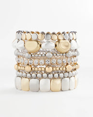 Mixed-Metal Matte Square Stretch Bracelet MIXED METALS - Chico's discount