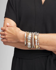 Mixed-Metal Matte Square Stretch Bracelet MIXED METALS - Chico's discount