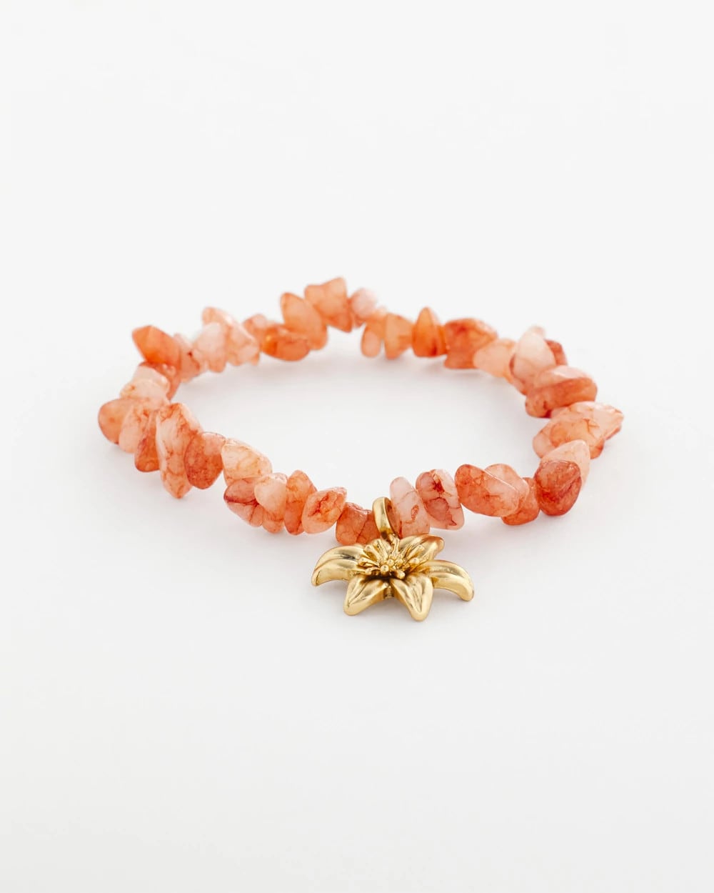 Aventurine Stone Chips Charm Bracelet ORANGE - Chico's near me