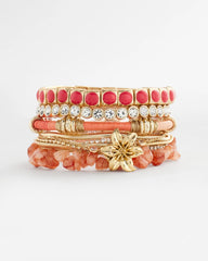 Aventurine Stone Chips Charm Bracelet ORANGE - Chico's near me