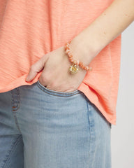 Aventurine Stone Chips Charm Bracelet ORANGE - Chico's near me